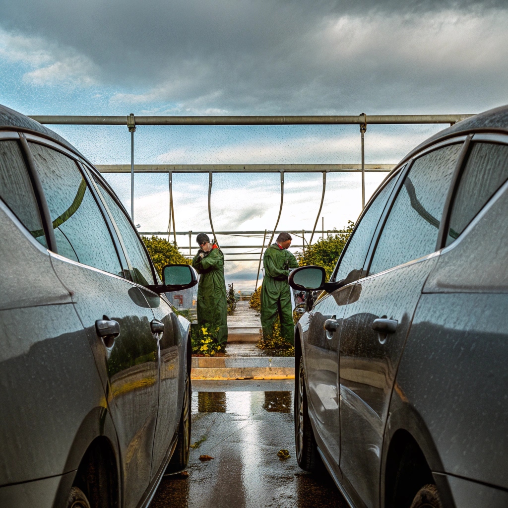 Mobile car detailing service at customer location